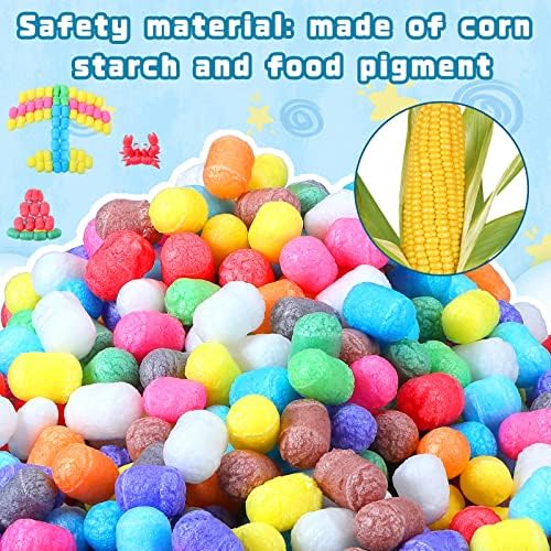 Junkin 1000 PCs Magic Foam Corn Craft Kit de Artes e Crafts For Kids STEM Building Kit com um conjunto de ferramentas para suprimentos