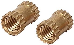 X-Dree 200 pcs m4x8x5mm bronze inserção fêmea fêmea embutida noz de ouro (200 unids m4x8x5mm latón hembra inserto roscado