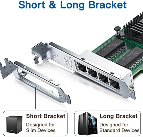 Gigabit 4 Port Nic com chip Intel i350, placa de rede de 1 GB em comparação com Intel i350-T4 NIC, portas quad rj45, PCI Express