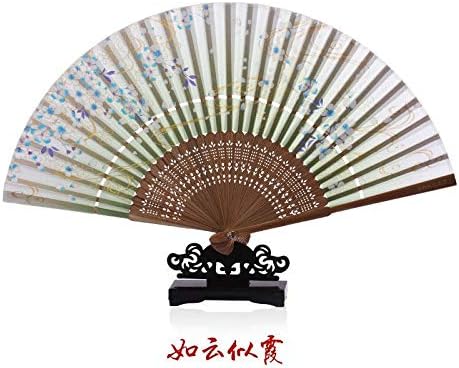 Ventilador dobrável do lyzgf, ventilador de mão dobrável chinês vintage butterfly handheld silk dobring fan com armações