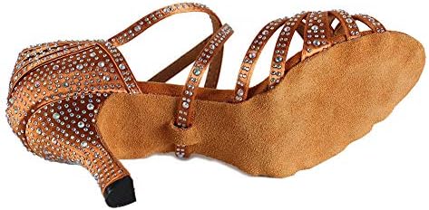 Sapatos de dança latina femininos de Hiposeus com shinestones Ballroom Party Tango Sapatos de desempenho alto 7,5 cm, Modelo