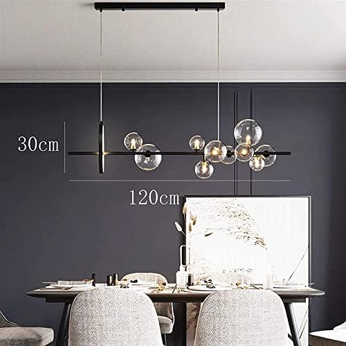Candelador de vidro moderno, luz pendente preta criativa nórdica, luminárias de teto minimalista para salas de estar para