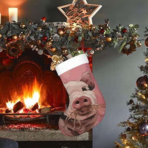 Meias de Natal Aunstern Sweet Piggy Chomping Doublesides Fareding Stockings