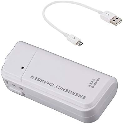 Carregador de viagem de bateria AA portátil Compatível com Samsung Galaxy Buds+ BTS e Recharger de emergência com luz LED! [Branco]