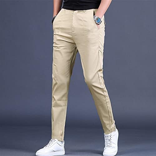 Calça de alimentação de miashui masculino cartão de inverno de outono na cintura média calça de cor sólida reta calças calças