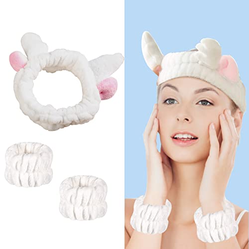 3 pacote de pacote spa de spa de cabeça para a cabeça Washband Scrunchies Bandas de cabelo fofas Bandas de cabeça para lavar o rosto