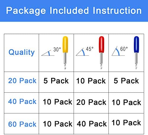 20 PCs 3rd Party Acessory Blades para Cricut, lâmina de substituição Luxiv para Cricut Explore Air 2 Air, lâmina