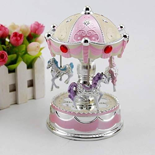 Classic LED Music Box Carousel Rody Rodty Led Decoração Presente de aniversário Home Desktop Ornament Christmas for Girls