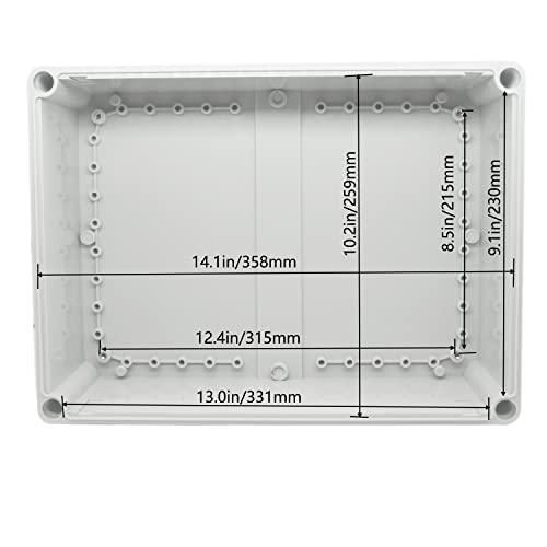 Caixa elétrica à prova d'água YetLebox com placa de montagem 380x280x130mm, caixa de junção IP67 Plástico à prova