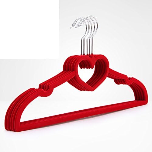 Yumuo Velvet Hanger de deformação sem deslizamento em forma de coração Shops Shops Plástico-Prop-K