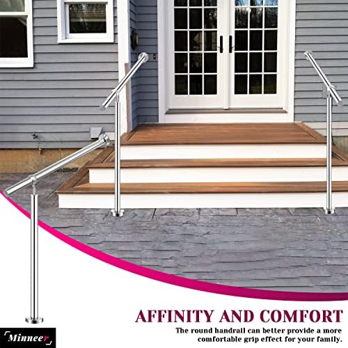 Minneer Stair Railing Handrail 1-3 Etapas 304 Railing de pátio de convés de aço inoxidável para o pátio de pátio para trilhos