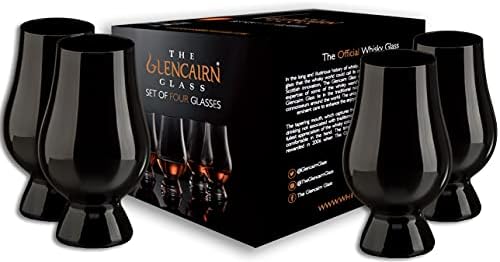 Glass de uísque de Glencairn preto, conjunto de 4 em 4 Pack Gift Carton