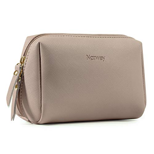 Narwey Small Vegan Leather Makeup Saco para bolsa de maquiagem de viagem Mini bolsa cosmética para mulheres