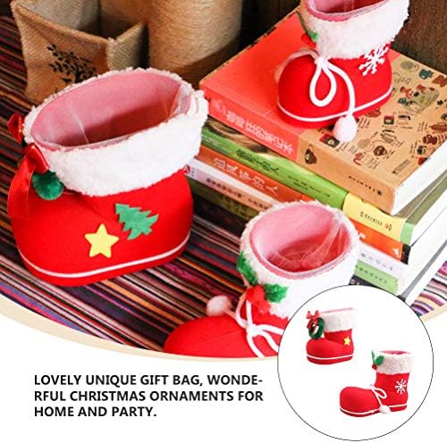 Lioobo 2pcs Botas de doces de natal, estocando Santa Gift and Treat Bags Candy Gifts Cestas de Christmas Decoração Acessórios