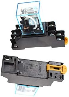 Aexit 3 pcs interruptores DC 12V 5A Bobina de 35 mm Din Rail DPDT 8pin Relé de energia + interruptor do pé Base de soquete