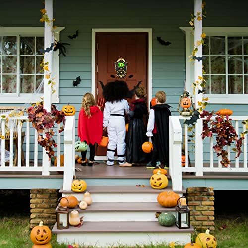 Decoração da campainha de Halloween - Haunted Doorbell Animado Globo Ocular, Decoração de Halloween da campainha falante com sons