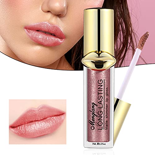 Lipstick esmalte a granel Copo peroloso copo de lábio metálico hidratante 10ml Liquidação líquida Lipstick antiaderente
