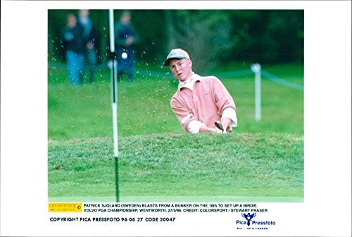 Foto vintage do jogador de golfe sueco Patrick Sjoland toca na Alfred Dunhill Cup 1996