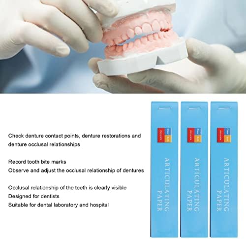 Papel de articulação, dentista em azul, papel articulador de mordida fina para o laboratório odontológico
