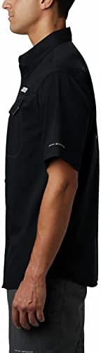 Camisa de manga curta da costa de Columbia Men Drag Offshore, UPF 40 Proteção, tecido de wicking de umidade, preto, xx-grande