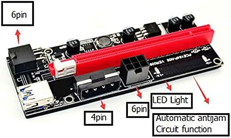 Conectores ver009s PCI -E Riser Card VER 009S PCI Express 1x 4x 6x 8x 16x USB 3.0 Cable SATA a 6pin Conector para