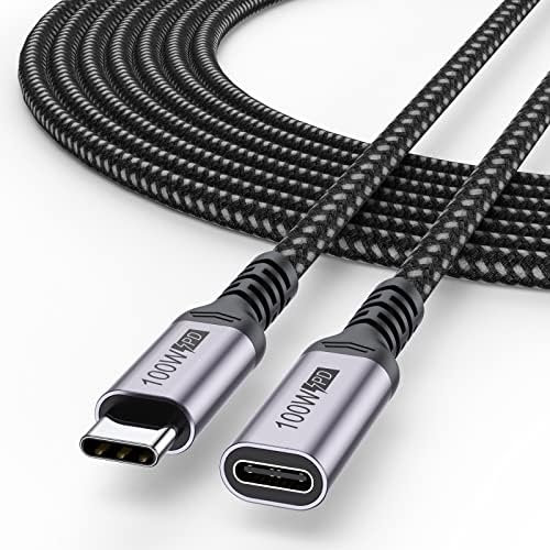 DTEEDCK USB C CABO DE EXTENSÃO 10 pés, extensão USB Tipo C Masculino a fêmea Extender do cordão USB3.1 Gen2 100W Carregamento