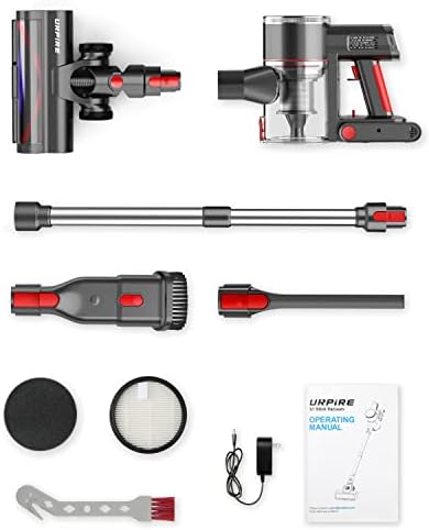 UPIRPE ATUALIZAÇÃO S1 22KPA sem pó sem fio, 6 em 1 vácuo leve com sucção de sucção 300w Motor sem escova, para carpete de