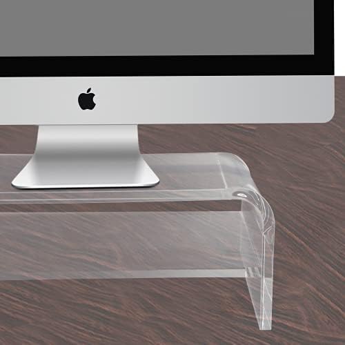 Tinomar acrílico Monitor Stand 2 Nível, monitor de computador Riser para iMac, PC, desktop, laptop, tela de TV, impressora