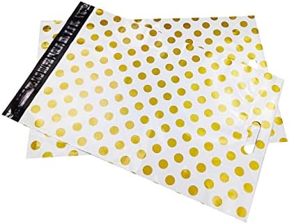 Mxiaoxia 50pcs Dots dourados Bolsa de courier de courier envelopes de embalagem de poli com saco de armazenamento de correio self