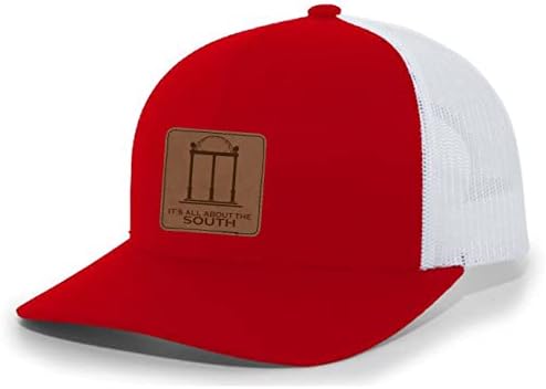 É tudo sobre o South Georgia Arches Laser Graved Leather Patch Trucker Hat Cap boné