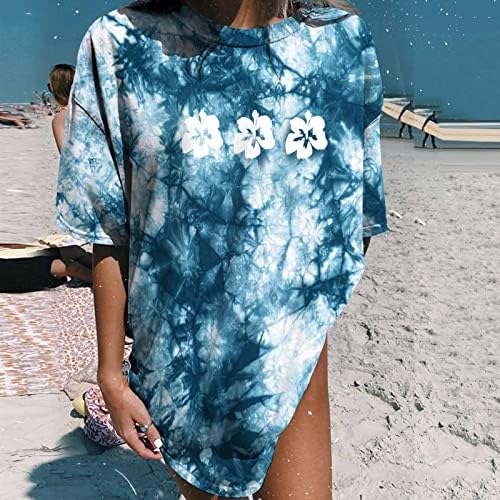 Gradiente de algodão Comigeewa Hippy Medieval Tie Tye Dye Loose Fit Casual Tee Womens Male Male Short Sleeve Tir