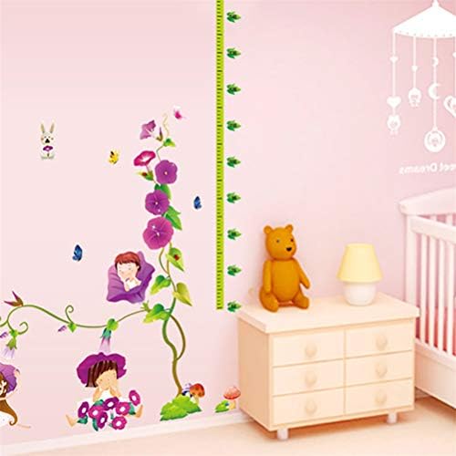 Morning Glory Flowers Hight Gráfico da altura Régua adesivo de parede Arte Decoração de vinil decoração removível decoração de PVC