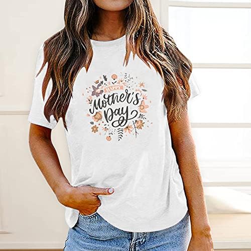 Feliz Dia das Mães Camisas Moda Moda Floral Impressão Floral Crewneck Tee Tops Summer Casual LONCE FIXA MANAGEM CURS