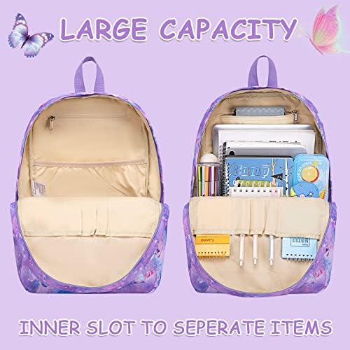 Bluboon Girls School Backpack Backs Teens Bookbag com lancheira e lápis