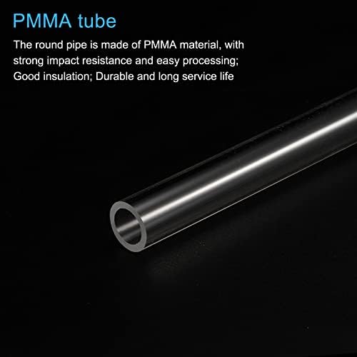 Meccanixity Tubo acrílico Clear Tubo redondo rígido 10mm Id 14mm od 10 Para lâmpadas e lanternas, sistema de resfriamento de água