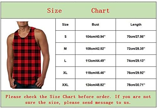 HDDK Tampo de tanques verificados para homens, Summer Summer Plaid Athletic Casual Camisetas sem mangas