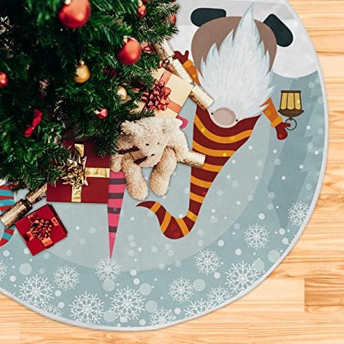 Decoração da saia da árvore de Natal de Alaza, pequena saia de mini -árvore Ornamento de 35,4 polegadas com gnomos fofos de