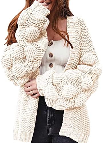 Cokuera Film's Fall Winter Oversize Plain Knitt Cardigan Fashion Casual Aberto Aberto da frente de malha