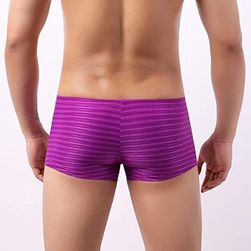 Shorts de boxer bmisEgm para homens pacote de matha de moda de moda masculina Briefas de cor boxer listras íntimas de