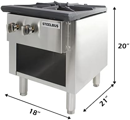 Steelbus 18 '' 3 Rings queimador de imóveis pesados ​​fogão a gado de estoque de estoque natural/propano Gaço de restaurante