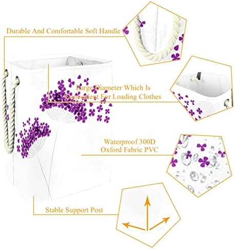 Indicultura de dente de leão lilás grande cesto de roupa prejudicável a água para roupas de roupa prejudicável para roupas de brinquedos
