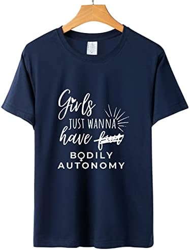 Mulheres Tops ativos letra feminina Slogan Direitos do aborto Imprimir moda redonda macia pescoço solto de manga curta camiseta