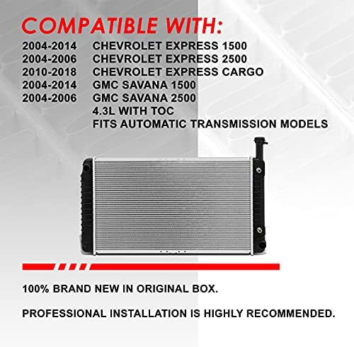 DPI 2793 Style Factory Radiator de resfriamento de 1 fileira Compatível com o Chevy Express Cargo GMC Savana 1500