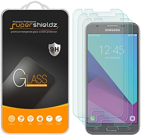 Supershieldz projetado para protetor de tela de vidro temperado com Samsung, anti -arranhão, bolhas sem bolhas