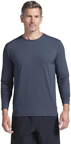 Athleisure de Ibkul Wear Sun Protective UPF 50+ IceFil Refriger Tech Tech de manga longa T -shirt - 93199