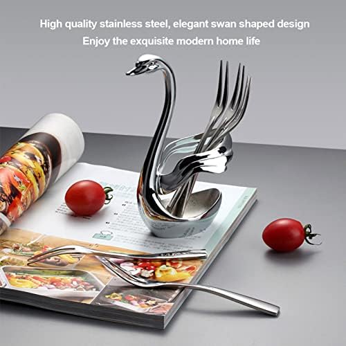 Suporte de colher, porta -suporte de mesa, cisne em forma de aço inoxidável utensílios de cozinha de cozinha