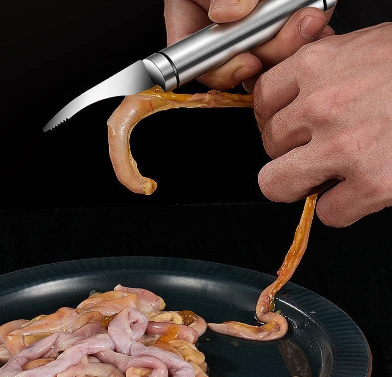 AQWEI 5 em 1 Multifuncional Linha de camarão Faca de peixe, ferramenta de descascador de camarão e devoceiner, faca