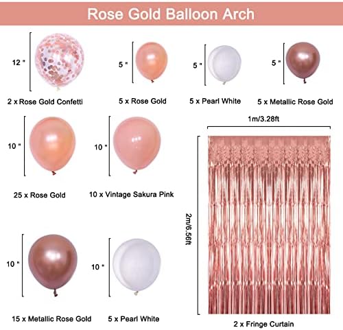 Decorações de aniversário de 40 anos Mulheres, Rose Gold 40º Balões de Balões de Balões, Feliz 40º Aniversário Decorações