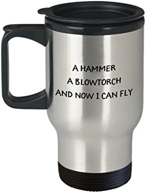 Blacksmith Coffee Travel Caneca Smithing Cup Copo Perfeito para homens Mulheres um martelo Um mancha e agora eu posso voar