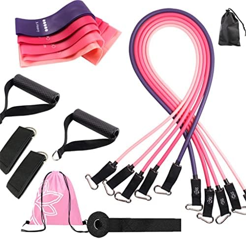 16 PCs/set Women Fitness Resistância Bandos de 100 libras 150 libras Cinturão de treinamento ioga Equipamento de ginástica Pull